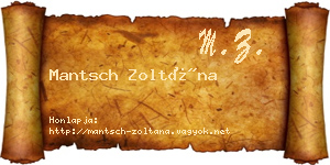 Mantsch Zoltána névjegykártya